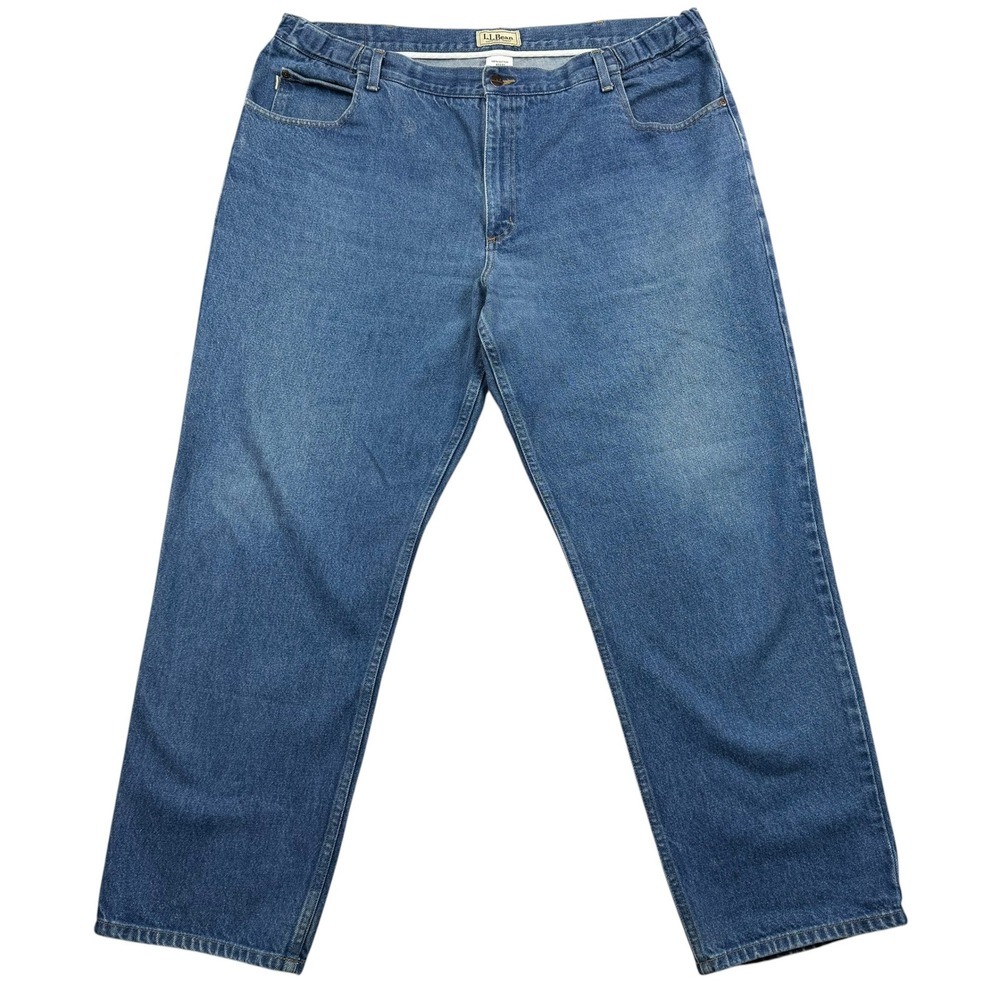 LL Bean Jeans Men 42x32 Blue Comfort Waist Relaxed Straight Leg Denim 250265
